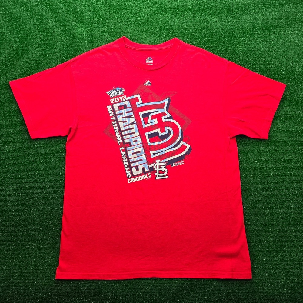 St Louis Cardinals Majestic MLB 2013 National League Champions Tshirt Mens XL
